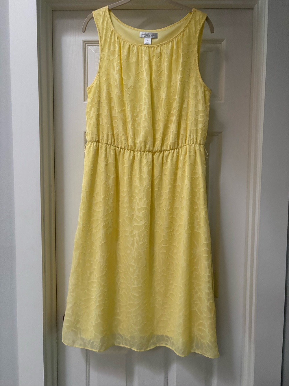 Christopher & Banks Light Yellow Sleeveless Midi Dress